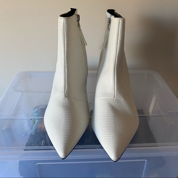 White croc heeled booties - Picture 2 of 4